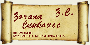 Zorana Čupković vizit kartica